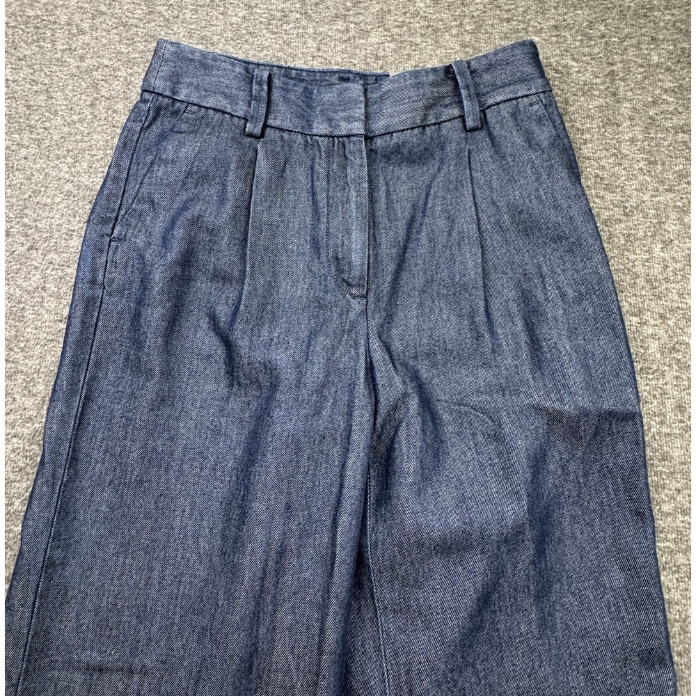 Talbots Womens Weston Dress Pants Sz 2‎ Blue Wide Leg Pleated High Rise NEW - Picture 2 of 16